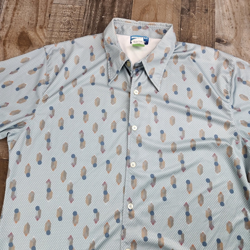 Retro Mens Dragonfly "Disco Series" Size L Retro Pattern‎ Button Down Shirt NWT - Picture 3 of 9